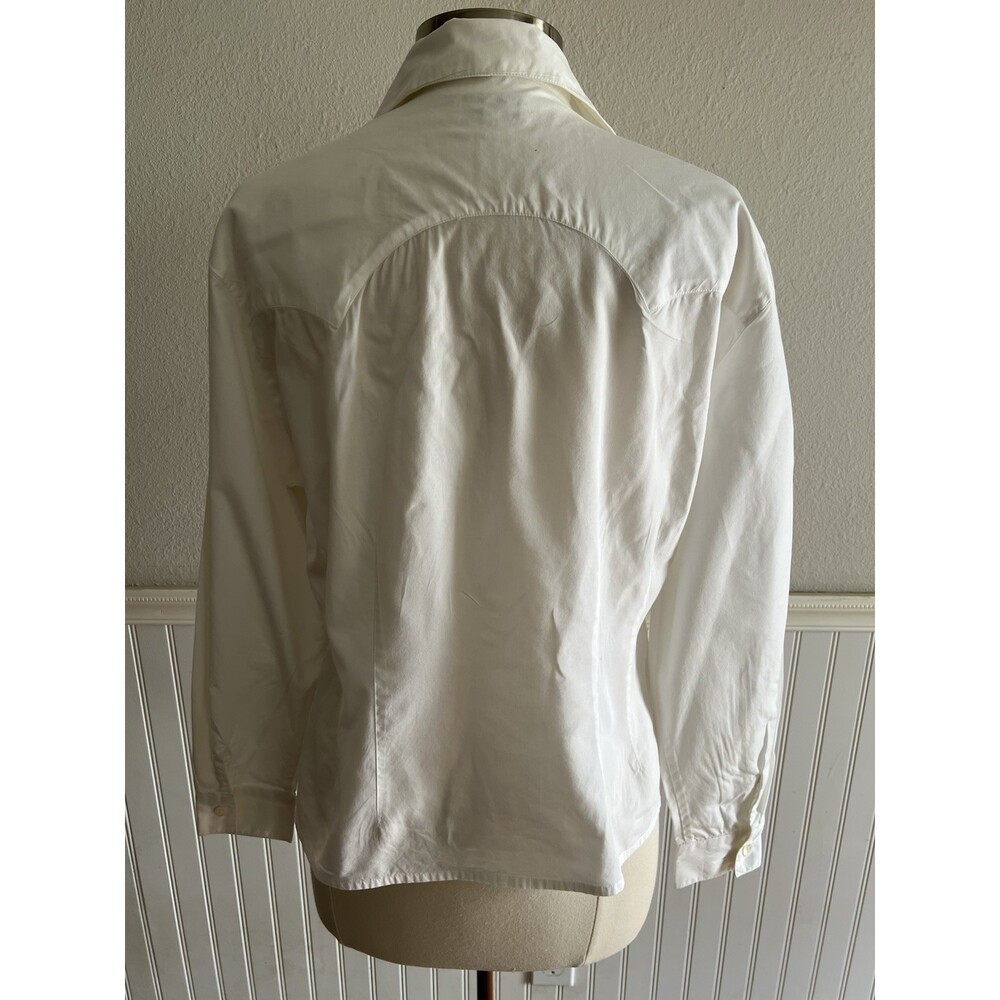 Vtg Robert Comstock Oeste Western Collared Button Up Blouse Cotton Embroidered L - Picture 4 of 9